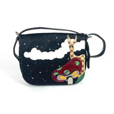 Pre-owned Louis Vuitton Monogram Satin Black Monogram Satin Pochette Shoulder Bag ()