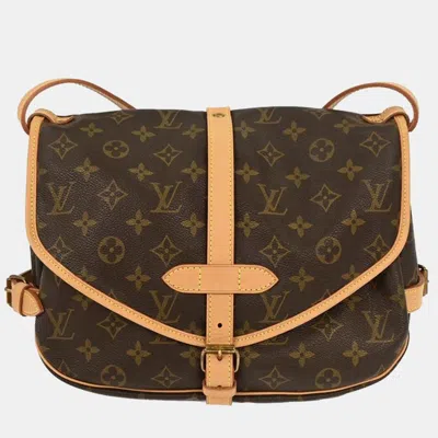 Pre-owned Louis Vuitton Monogram Saumur 30 Messenger Shoulder Bag In Brown