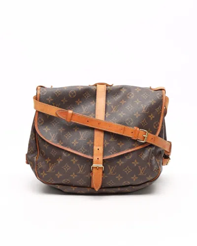 Pre-owned Louis Vuitton Monogram Saumur 35 Bag In Brown