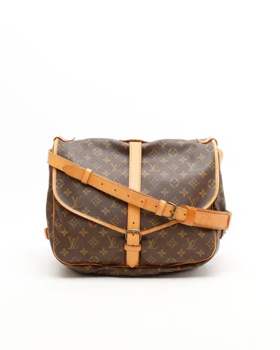 Pre-owned Louis Vuitton Monogram Saumur 35 Bag In Brown