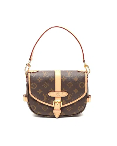 Pre-owned Louis Vuitton Monogram Saumur Bb Bag In Brown