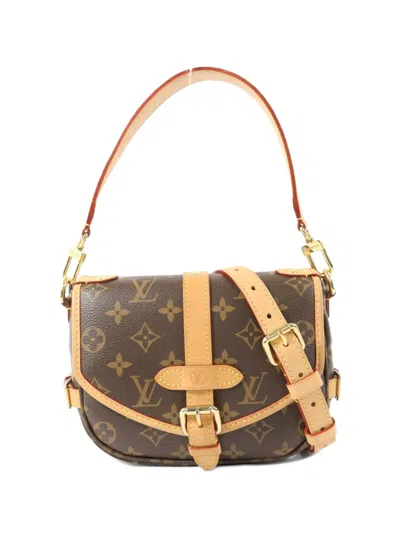 Pre-owned Louis Vuitton Monogram Saumur Bb Shoulder Bag In Brown