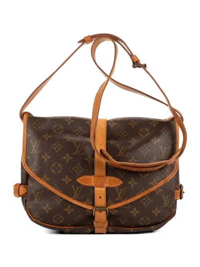 Pre-owned Louis Vuitton Monogram Saumur Satchel Bag In Brown