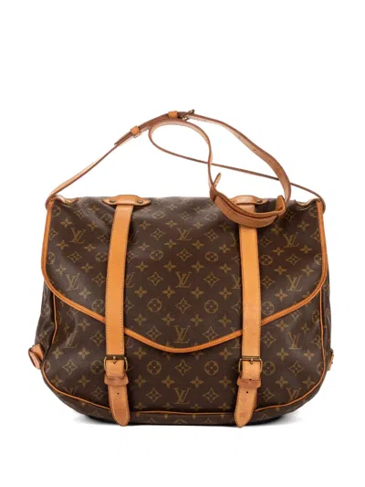 Pre-owned Louis Vuitton Monogram Saumur Shoulder Bag In Brown