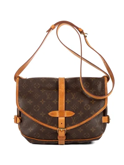 Pre-owned Louis Vuitton Monogram Saumur Shoulder Bag In Brown