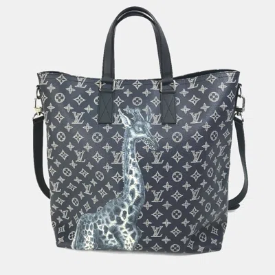 Pre-owned Louis Vuitton Monogram Savannah Jake And Dinos Chapman 2way Shoulder Bag Crossbody Tote Canvas Navy In Blue
