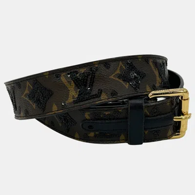 Pre-owned Louis Vuitton Monogram Sequin Eclipse Belt In Black