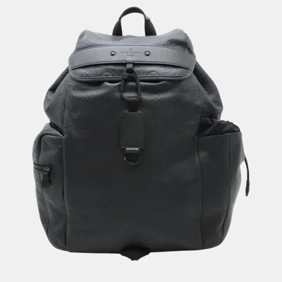 Pre-owned Louis Vuitton Monogram Shadow Discovery Backpack In Black