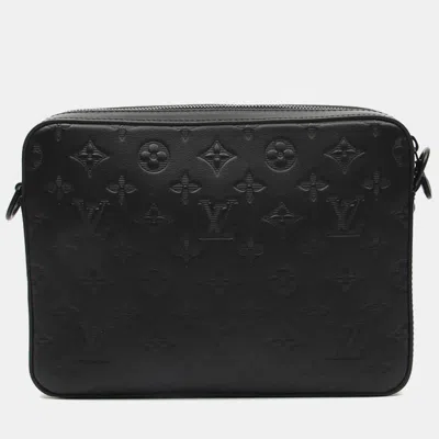 Pre-owned Louis Vuitton Monogram Shadow Duo Messenger M69827 Crossbody Bag In Black