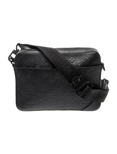 Pre-owned Louis Vuitton Monogram Shadow Duo Satchel Bag In Black