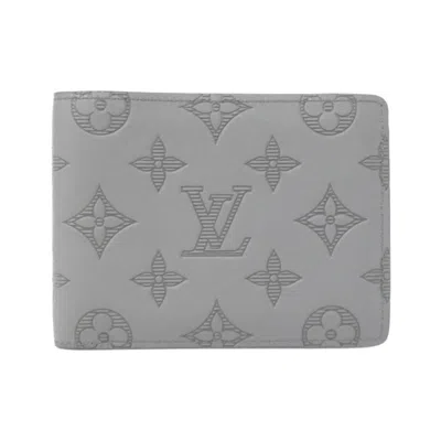 Pre-owned Louis Vuitton Monogram Shadow Gris Leather Wallet (bi-fold) ()
