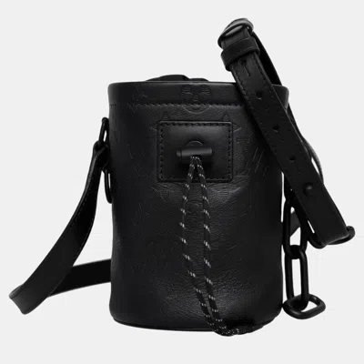 Pre-owned Louis Vuitton Monogram Shadow Nano Chalk Bag In Black