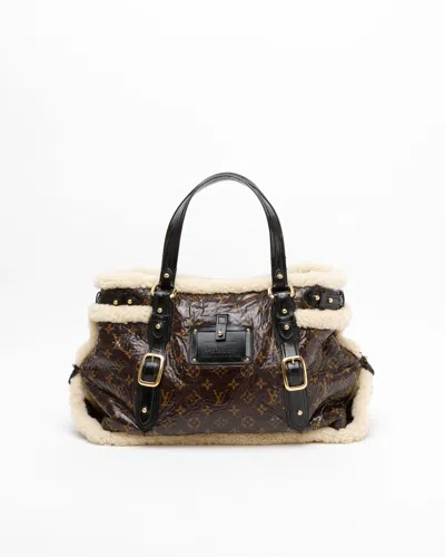 Pre-owned Louis Vuitton Monogram Shearing Thunder Bag In Brown