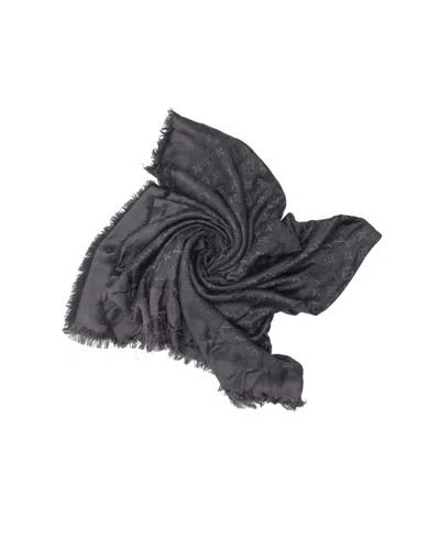 Pre-owned Louis Vuitton Monogram Shine Shawl In Gray