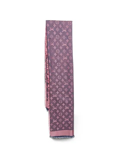 Pre-owned Louis Vuitton Monogram Shine Shawl In Pink
