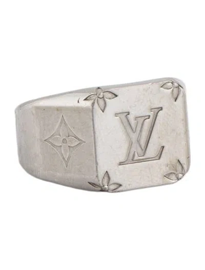 Pre-owned Louis Vuitton Monogram Signet Ring In Multi