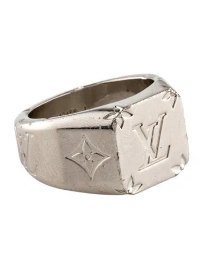 Pre-owned Louis Vuitton Monogram Signet Ring In Multi