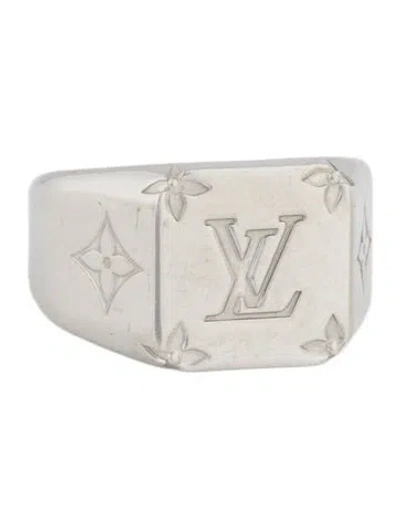 Pre-owned Louis Vuitton Monogram Signet Ring In Multi