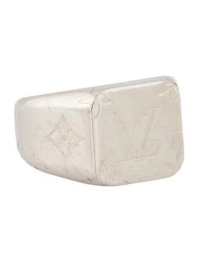 Pre-owned Louis Vuitton Monogram Signet Ring In Multi