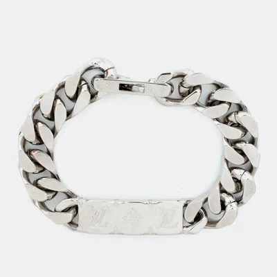 Pre-owned Louis Vuitton Monogram Silver Tone Chain Link Bracelet