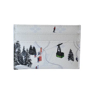 Pre-owned Louis Vuitton Monogram Ski Card Holder White
