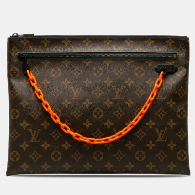 Pre-owned Louis Vuitton Monogram Solar Ray A4 Pochette In Brown