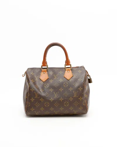 Pre-owned Louis Vuitton Monogram Speedy 25 Bag In Brown