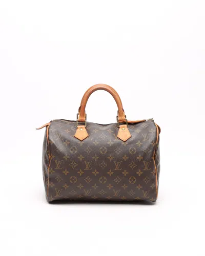 Pre-owned Louis Vuitton Monogram Speedy 30 Bag In Brown