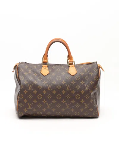 Pre-owned Louis Vuitton Monogram Speedy 35 Bag In Brown