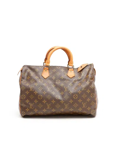 Pre-owned Louis Vuitton Monogram Speedy 35 Bag In Brown