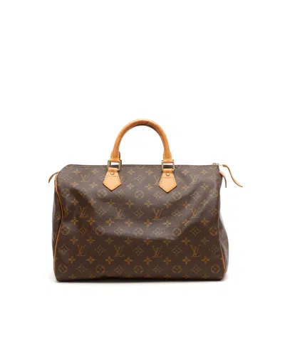 Pre-owned Louis Vuitton Monogram Speedy 35 Bag In Brown