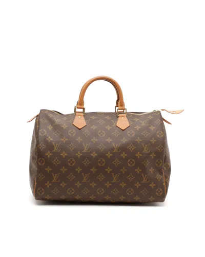 Pre-owned Louis Vuitton Monogram Speedy 35 Bag In Brown