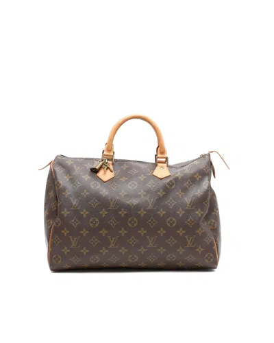 Pre-owned Louis Vuitton Monogram Speedy 35 Bag In Brown