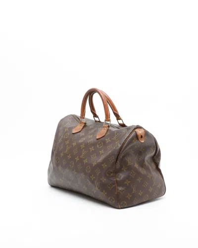 Pre-owned Louis Vuitton Monogram Speedy 35 Bag In Brown