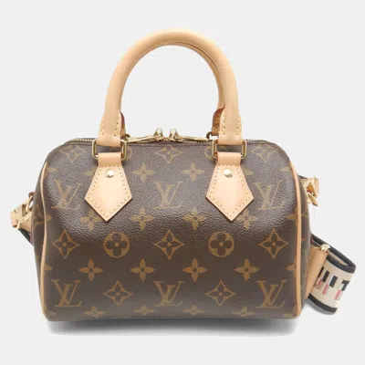 Pre-owned Louis Vuitton Monogram Speedy Bandouliere 20 Handbag In Brown