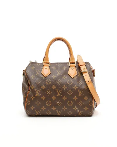 Pre-owned Louis Vuitton Monogram Speedy Bandoulière 25 Bag In Brown