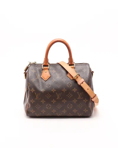 Pre-owned Louis Vuitton Monogram Speedy Bandoulière 25 Bag In Brown