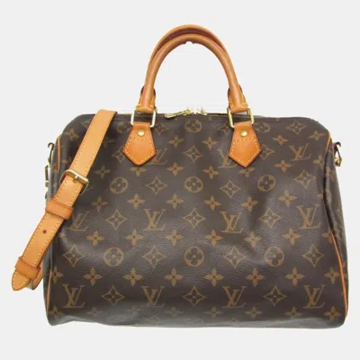 Pre-owned Louis Vuitton Monogram Speedy Bandouliere 30 Handbag Shoulder Bag Brown