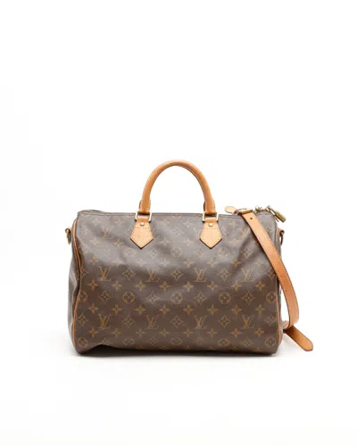 Pre-owned Louis Vuitton Monogram Speedy Bandoulière 35 Bag In Brown