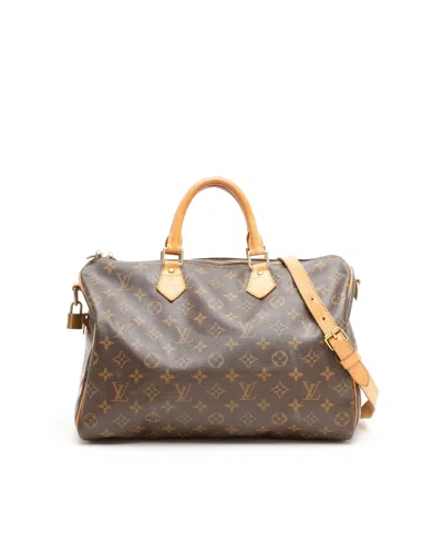 Pre-owned Louis Vuitton Monogram Speedy Bandoulière 35 Bag In Brown