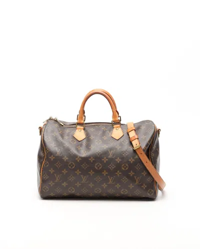 Pre-owned Louis Vuitton Monogram Speedy Bandoulière 35 Bag In Brown