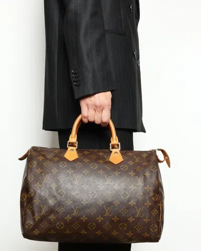 Pre-owned Louis Vuitton Monogram Speedy Bandoulière 35 Bag In Brown