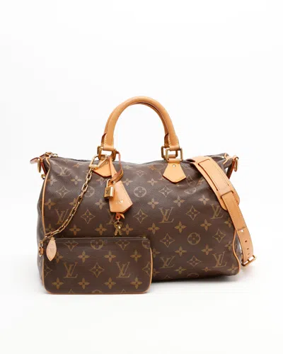 Pre-owned Louis Vuitton Monogram Speedy P9 Bandoulière 40 Weekend Bag In Brown