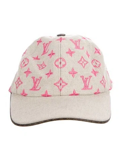 Pre-owned Louis Vuitton Monogram Starboard Rosa Baseball Cap In Gray