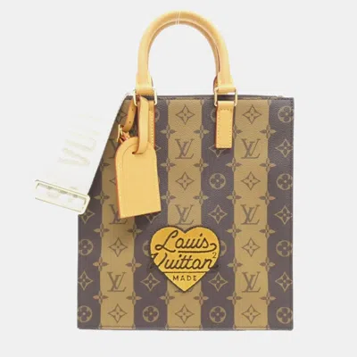 Pre-owned Louis Vuitton Monogram Stripe (lv Squared) Sac Plat Messenger Handbag In Brown