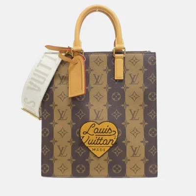 Pre-owned Louis Vuitton Monogram Stripe (lv Squared) Sac Plat Messenger Handbag In Brown
