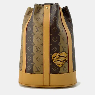 Pre-owned Louis Vuitton Monogram Stripe Randonne Backpack In Brown