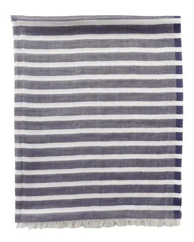Pre-owned Louis Vuitton Monogram Stripe Scarf - '10s (authentic Pre-loved) In Gray