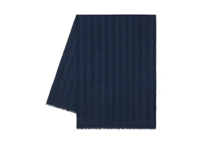 Pre-owned Louis Vuitton Monogram Stripy Stole In Navy Blue
