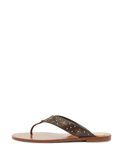 Pre-owned Louis Vuitton Monogram Sunny Thong Sandals In Brown